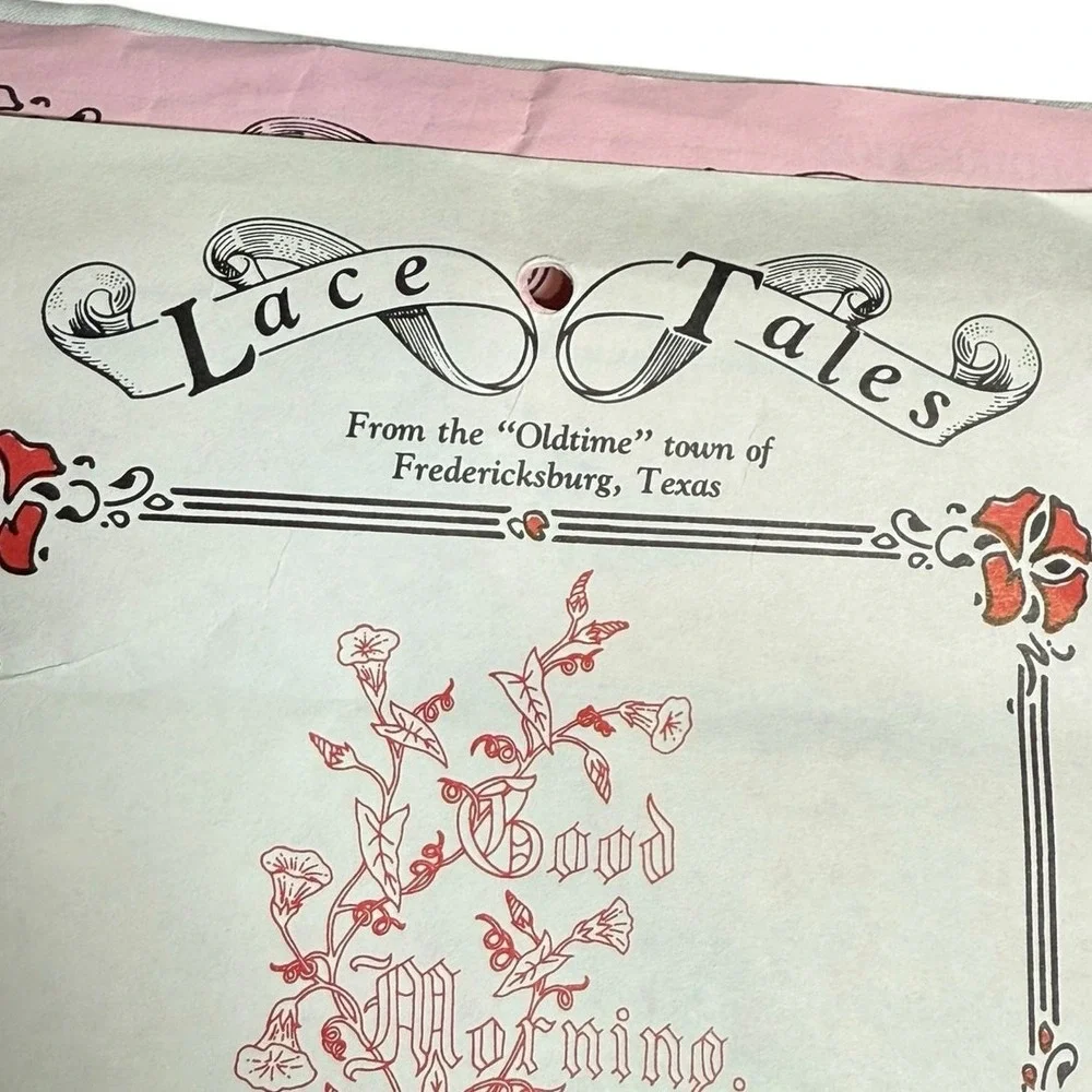 Vintage Embroidery Kit Lace Tales Pillow‎ Sham Needlepoint Good Morning Night